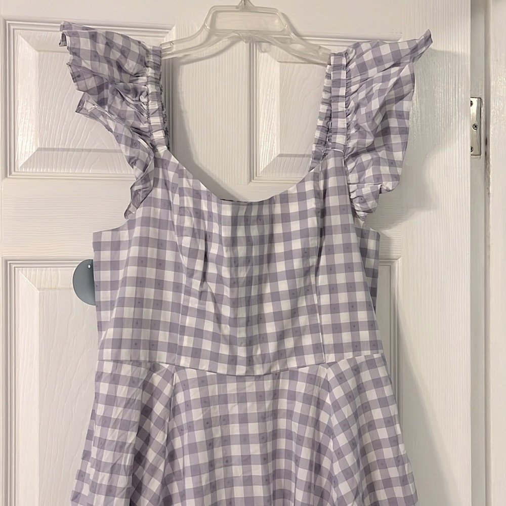hill house nap dress size XL purple white gingham never worn NWT